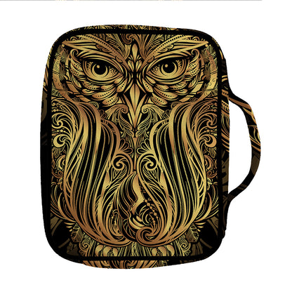 Gold Owl Spirit Print Front Pocket Bible Bag
