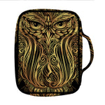 Gold Owl Spirit Print Front Pocket Bible Bag