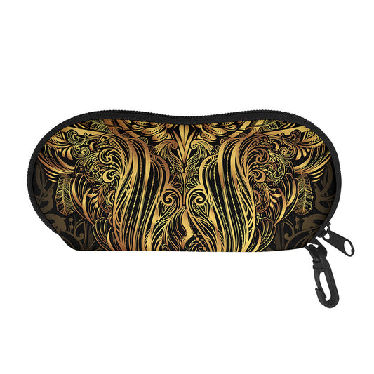 Gold Owl Spirit Print Glasses Case