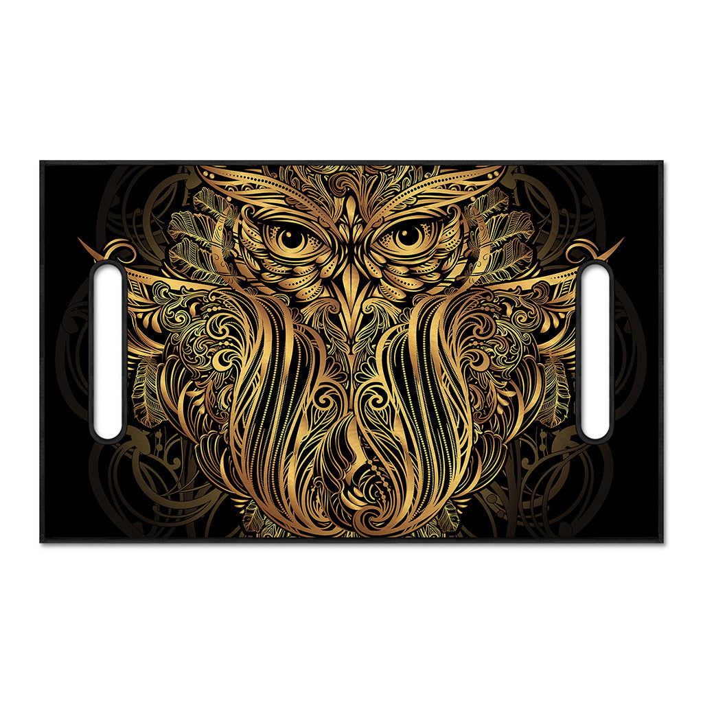 Gold Owl Spirit Print Golf Cart Seat Cover