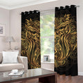 Gold Owl Spirit Print Grommet Curtains