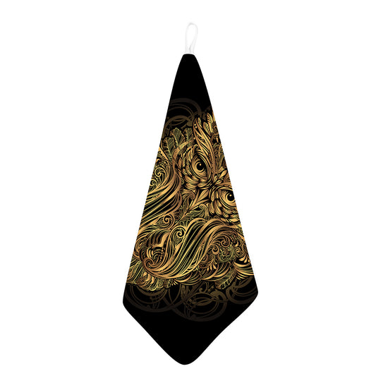Gold Owl Spirit Print Hand Towel