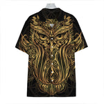 Gold Owl Spirit Print Hawaiian Shirt
