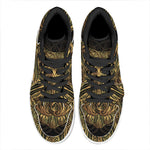 Gold Owl Spirit Print High Top Leather Sneakers