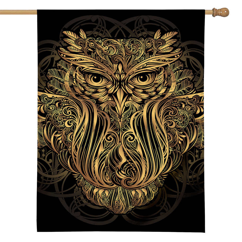Gold Owl Spirit Print House Flag