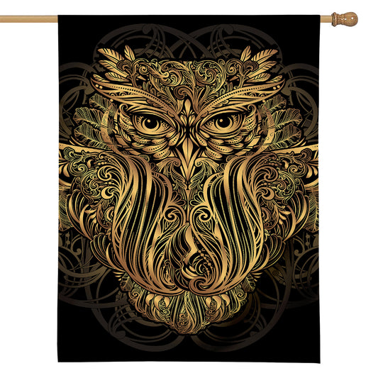 Gold Owl Spirit Print House Flag