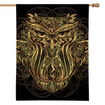 Gold Owl Spirit Print House Flag