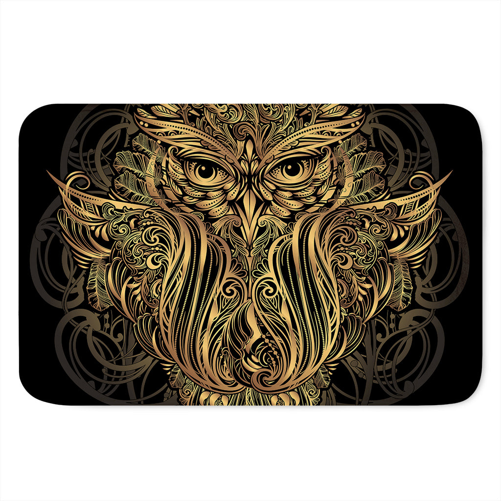 Gold Owl Spirit Print Indoor Door Mat