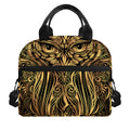 Gold Owl Spirit Print Insulated Lunch Bag