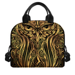 Gold Owl Spirit Print Insulated Lunch Bag