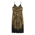 Gold Owl Spirit Print Jersey Midi Cami Dress