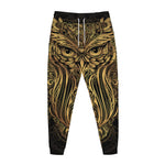 Gold Owl Spirit Print Jogger Pants