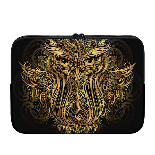 Gold Owl Spirit Print Laptop Sleeve