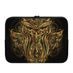 Gold Owl Spirit Print Laptop Sleeve