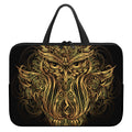 Gold Owl Spirit Print Laptop Sleeve With Handle