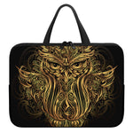 Gold Owl Spirit Print Laptop Sleeve With Handle