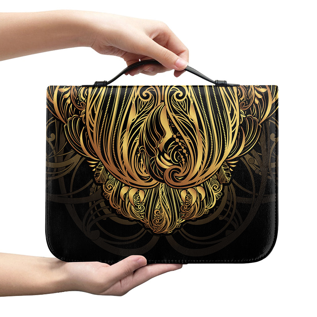 Gold Owl Spirit Print Leather Bible Cover