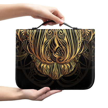 Gold Owl Spirit Print Leather Bible Cover