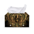 Gold Owl Spirit Print Leather Tissue Box Cover