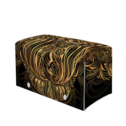 Gold Owl Spirit Print Leather Tissue Box Cover