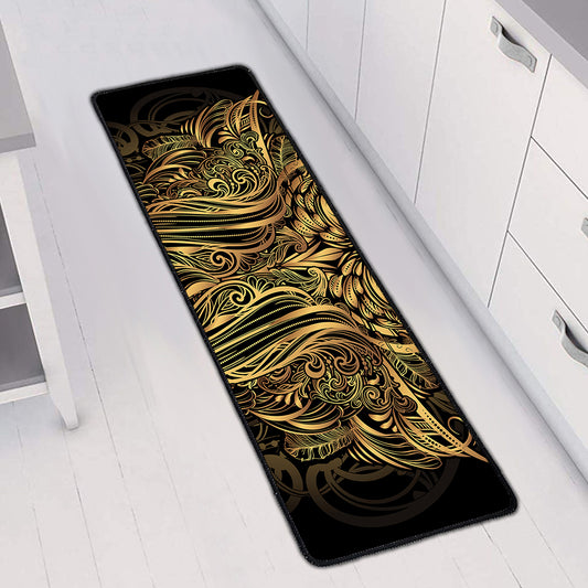 Gold Owl Spirit Print Long Kitchen Mat