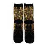 Gold Owl Spirit Print Long Socks