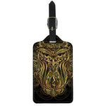 Gold Owl Spirit Print Luggage Tag