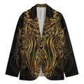 Gold Owl Spirit Print Men's Blazer