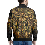 Gold Owl Spirit Print Men's Bomber Jacket