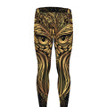 Gold Owl Spirit Print Men's Leggings