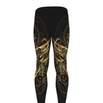 Gold Owl Spirit Print Men's leggings