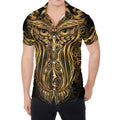 Gold Owl Spirit Print Men's Shirt