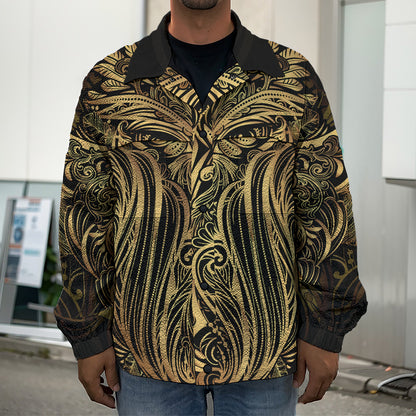 Gold Owl Spirit Print Men's Shirt Jacket