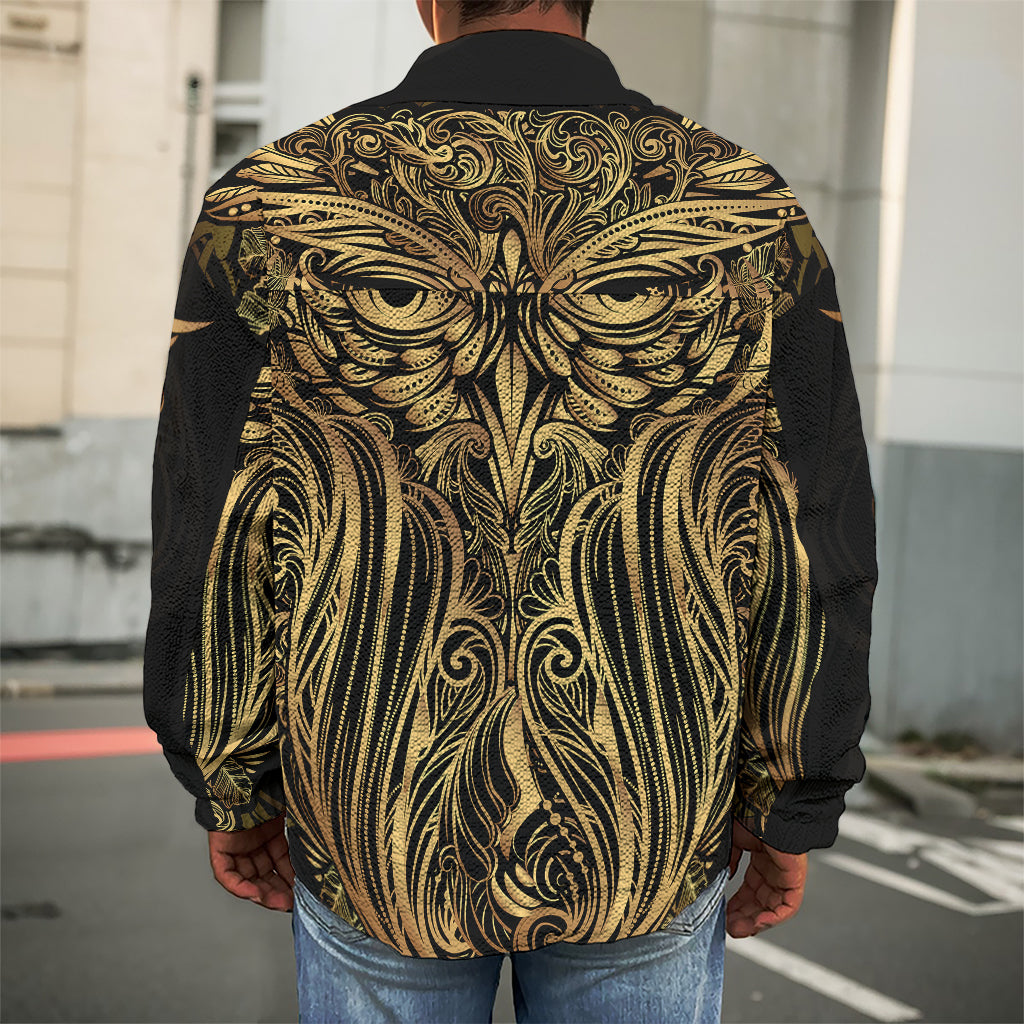 Gold Owl Spirit Print Men's Shirt Jacket