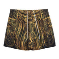 Gold Owl Spirit Print Mesh Shorts
