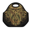 Gold Owl Spirit Print Neoprene Lunch Bag