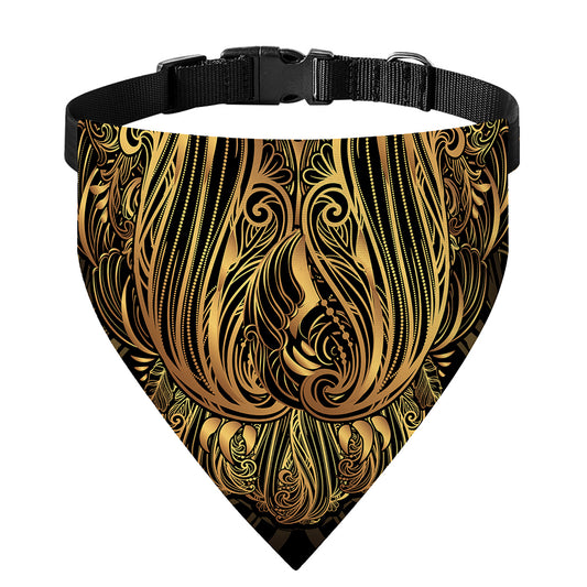 Gold Owl Spirit Print Over The Collar Dog Bandana