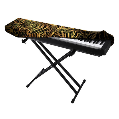 Gold Owl Spirit Print Piano Keyboard Cover