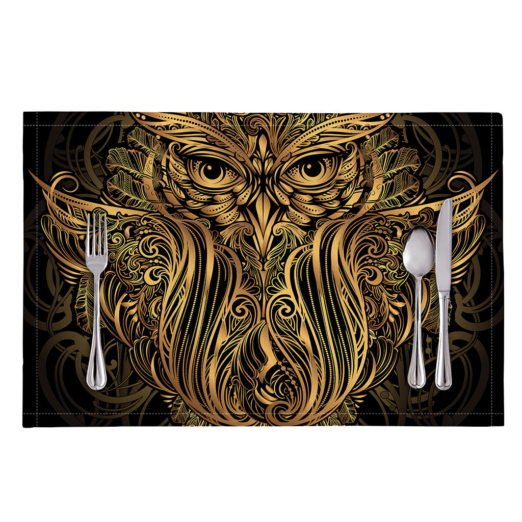 Gold Owl Spirit Print Placemat