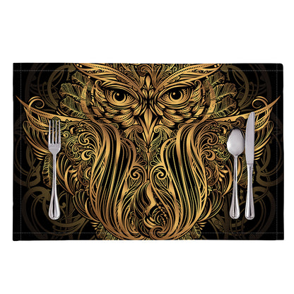Gold Owl Spirit Print Placemat
