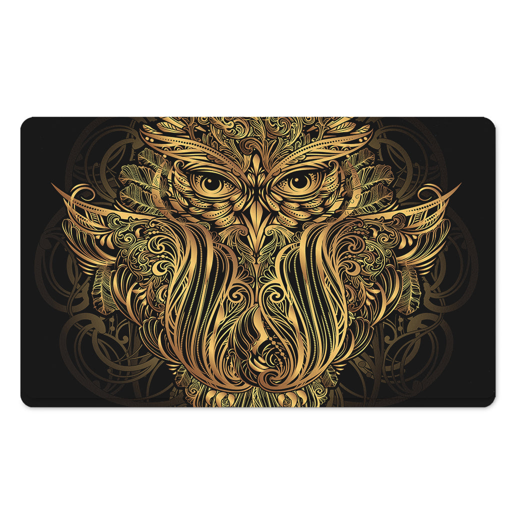 Gold Owl Spirit Print Polyester Doormat