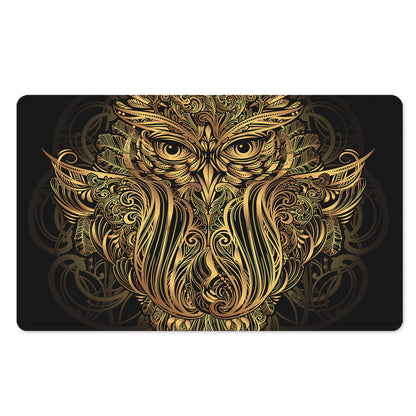 Gold Owl Spirit Print Polyester Doormat