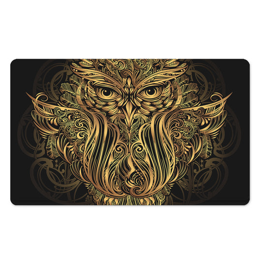 Gold Owl Spirit Print Polyester Doormat