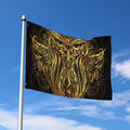 Gold Owl Spirit Print Polyester Flag