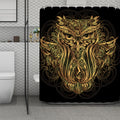 Gold Owl Spirit Print Polyester Shower Curtain