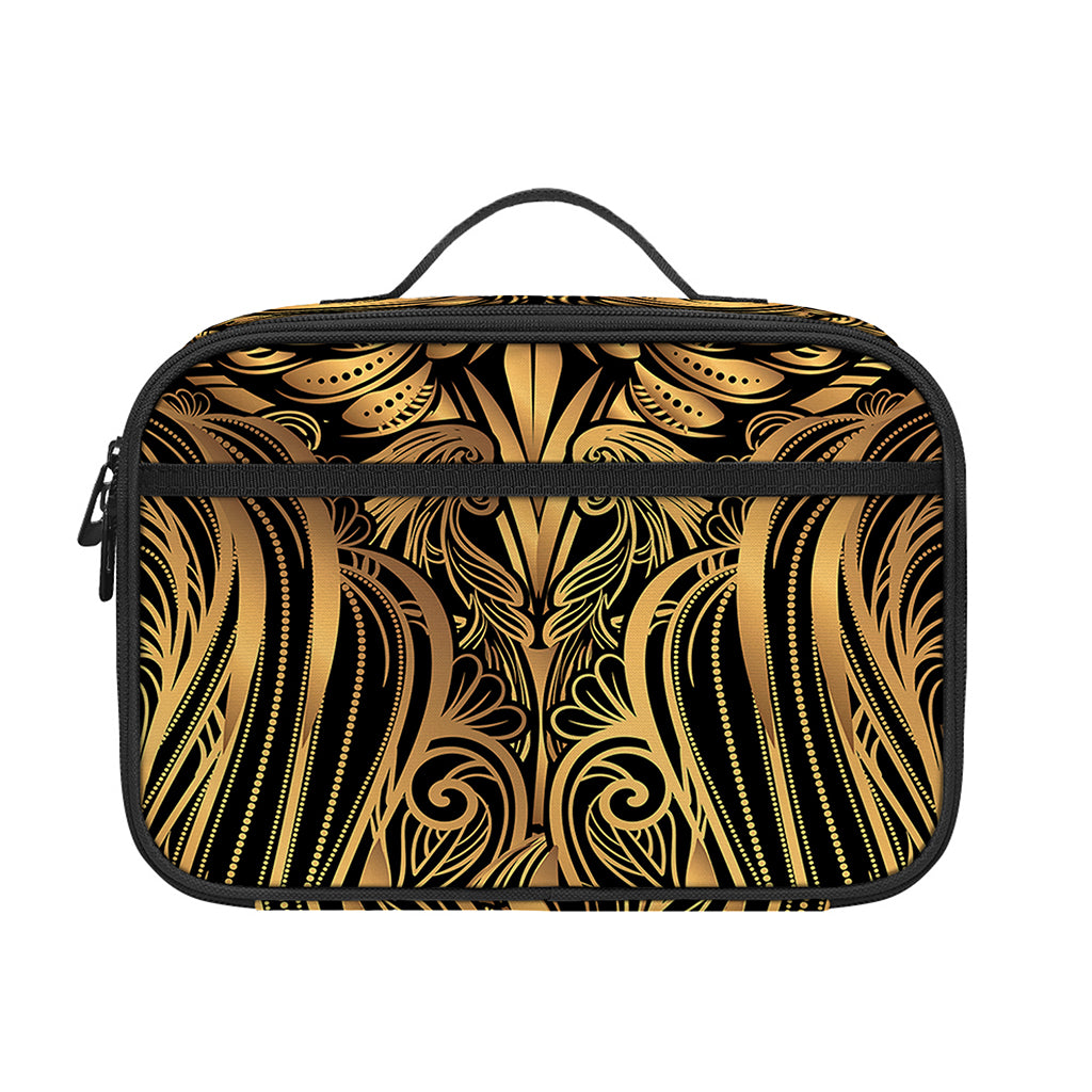 Gold Owl Spirit Print Portable Lunch Bag