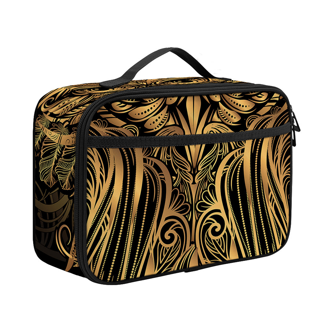 Gold Owl Spirit Print Portable Lunch Bag
