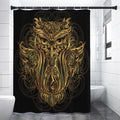 Gold Owl Spirit Print Premium Shower Curtain