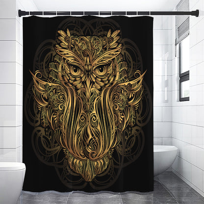Gold Owl Spirit Print Premium Shower Curtain