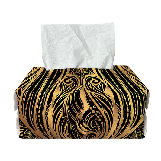 Gold Owl Spirit Print Rectangle Tissue Box Cover